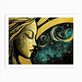 Celestial Art Nouveau # 4 Art Print