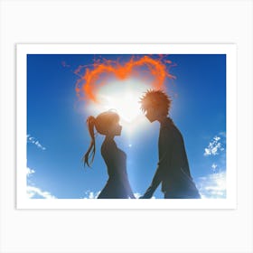 Anime Couple Holding Hands Art Print