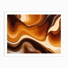 Abstract Image Of Swirling, Flowing Lines In Shades Of Brown, White, And Beige Art Print