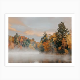 Foggy Autumn Pond Art Print