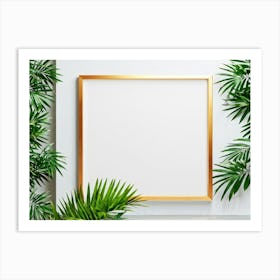 Square Composition Framed By A Modern Minimalist Jungle Inspired Decor Featuring A Graphic Style (1) Art Print