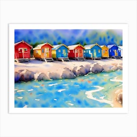 Beach Huts 2 Art Print