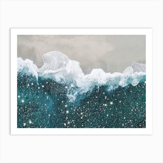 Aereal Beach Glitter Art Print