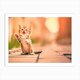 Kitten In The Street Art Print