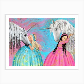 Unicorns And Princesses Art Print