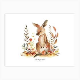 Little Floral Kangaroo 2 Poster Art Print