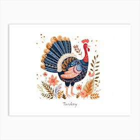 Little Floral Turkey 2 Poster Art Print