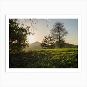 Sunset in the mountains Art Print