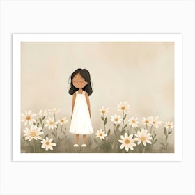 Little Girl In The Field Kids and Nursery Art Print