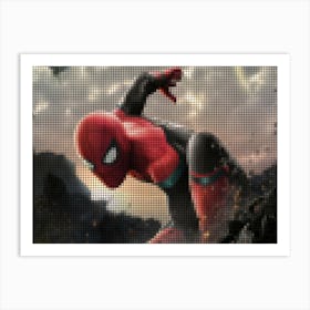 Spiderman No Way Home In A Pixel Dots Art Style 1 Art Print