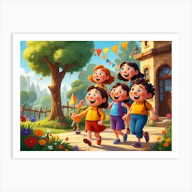 Children In The Garden Art Print