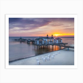 Baltic Sea Sellin Pier During Sunrise Art Print
