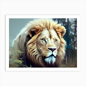 Lion In The Forest 57 Art Print