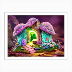 Neon Fairy House  Art Print