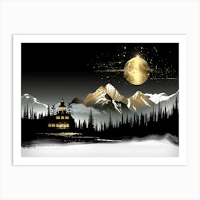 Moonlight In The Mountains 15 Art Print