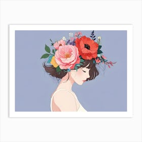 Fashion Woman With Flowers 32 Art Print