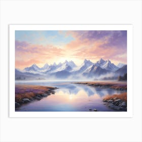 Serene Mountain Peaks Art Print