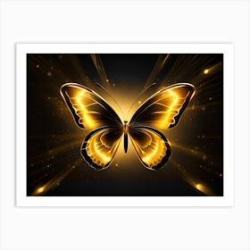 Golden Butterfly 103 Art Print