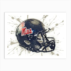 Ole Miss Rebels NCAA Helmet Poster Art Print