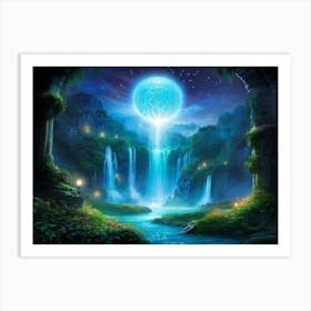 Magical Orb Emitting Soft Luminescence Cradled In The Heart Of An Enchanting Fantasy Realm Surroun Art Print