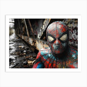 Spiderman,Marvel,Graffiti,People,Hero,Comic,Comic Bbok,Colorfulstreetart,Art Work,Digital Art Art Print