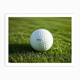 Golf Ball Resting On A Freshly Cut Green Fairway Detailed Texture Of The Grass Surrounds The Dimple Poster