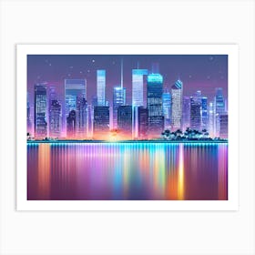 Cityscape At Night 4 Art Print