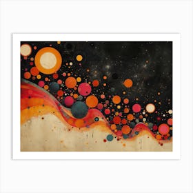 Analog Fusion: A Tapestry of Mixed Media Masterpieces Abstract Painting Art Print