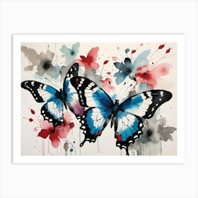 Blue Butterflies 3 Art Print