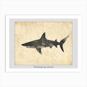 Wobbegong Shark Silhouette 2 Poster Art Print