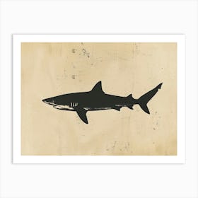 Whitetip Reef Shark Shark Shark Silhouette 2 Art Print