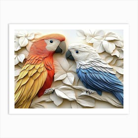 Beautiful Parrot 3d 4 Art Print