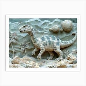 3d Dinosaur Made in Stone 2 Art Print