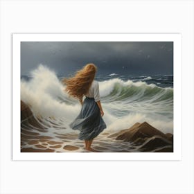 Girl In The Sea Art Print