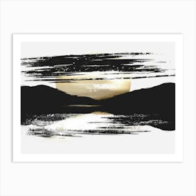 Black And White Abstract Painting 23 Art Print