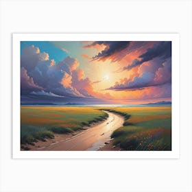 Sunset Road Art Print