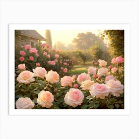 Morning Light In The Rose Garden 2 Art Print