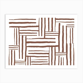 Brown And White Stripes Art Print