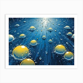 Abstract Background With Colorful Spheres And Light Rays Art Print