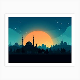 Islamic City At Sunset Art Print Art Print