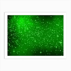 Electric Lime Shining Star Background Art Print