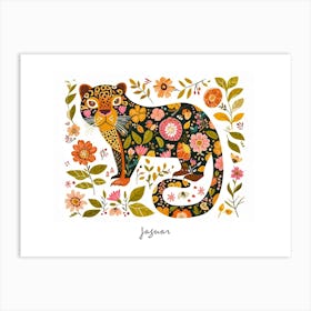 Little Floral Jaguar 4 Poster Art Print
