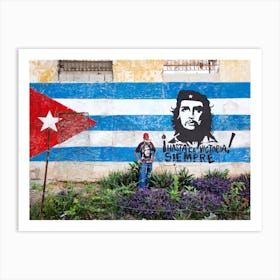 Old Havana Cuba Mural Che Guevara Art Print