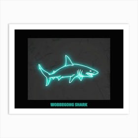 Neon Aqua Wobbegong Shark 7 Poster Art Print