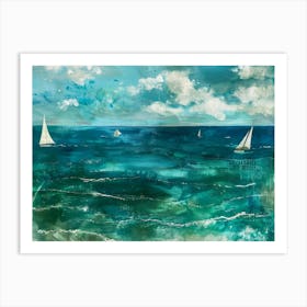 Sailboats In The Sea 14 Art Print