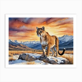 The Gentle Rhythm of the Plains Cougar Art Print