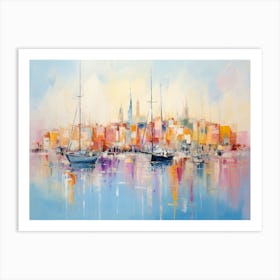 Boats In The Harbor Art Print