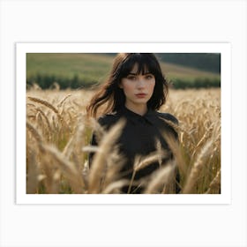 Young Woman In A Wheat Field Art Print