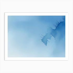 Abstract Blue Watercolor Wash Art Print