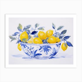 Lemons In A Bowl Painting Art Print